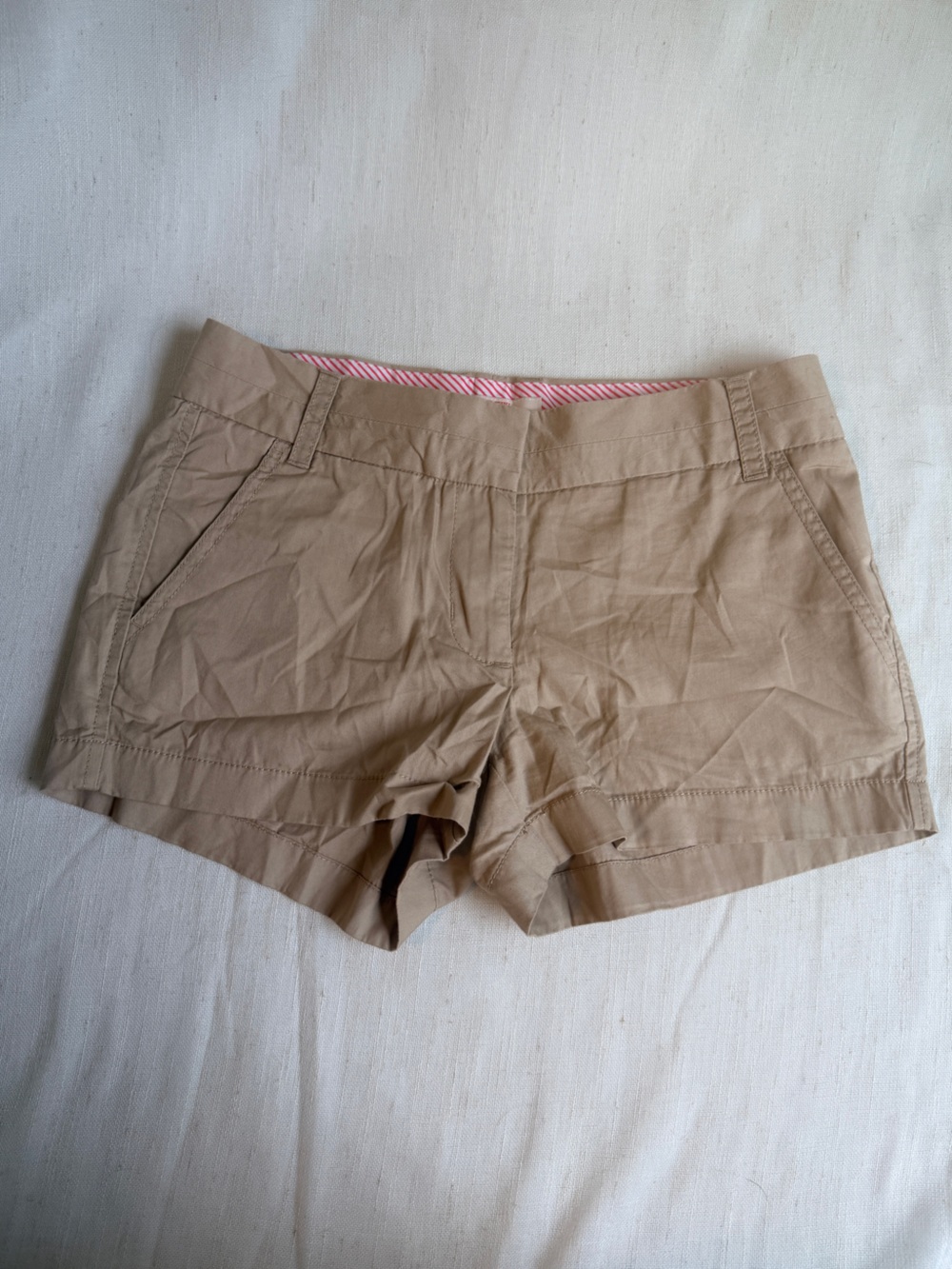J.Crew Broken-In Khaki Chino Short Shorts Size 0 Preppy 2014